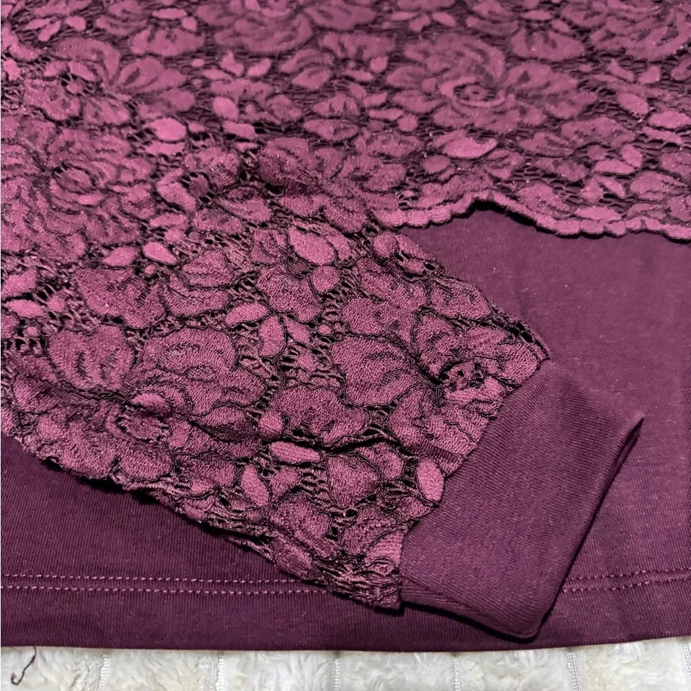 Anthropologie Plum Lace Sweatshirt - size small - Picture 6 of 12